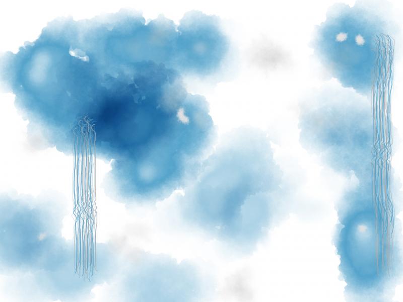 Blue clouds leaking