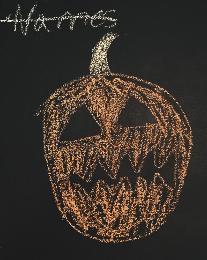 Maggie s chalk jack-o-lantern