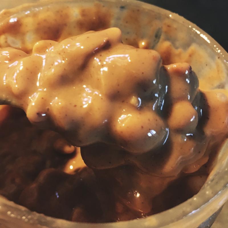 Stirred chunky peanut butter