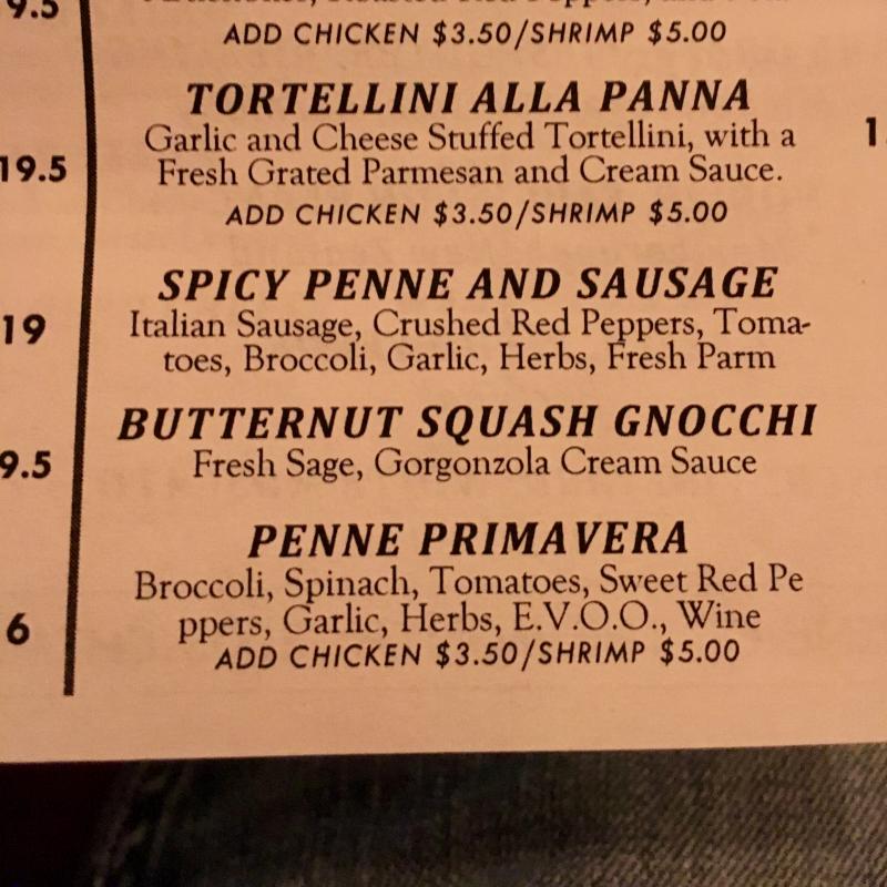 Butternet Squash Gnocchi on the menu