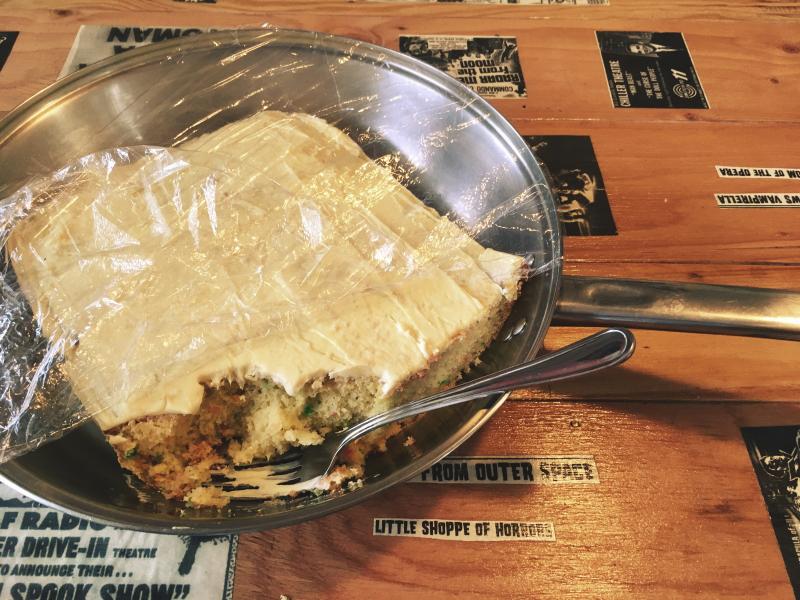 Cake straight outta a frying pan