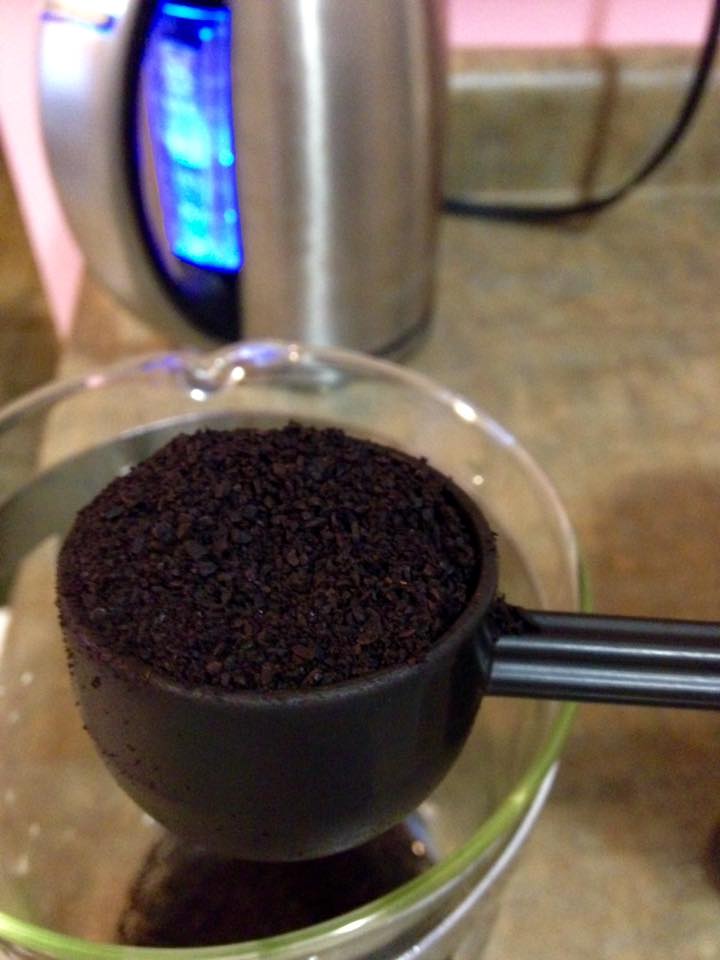 Making the coffee I bought earlier