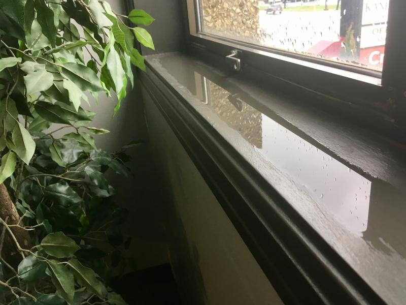 Rain in the window sill
