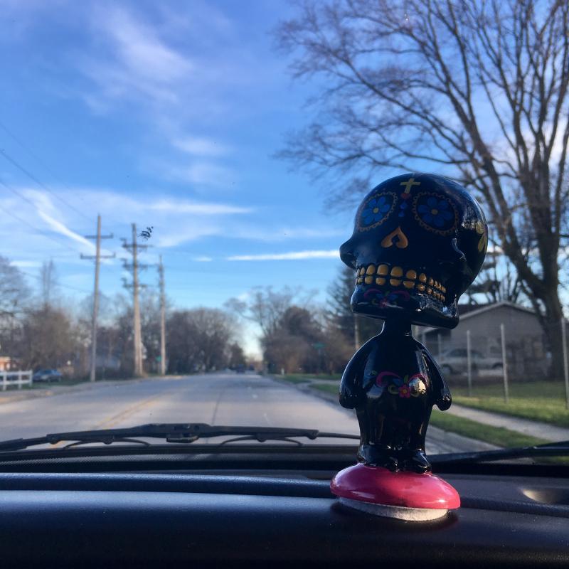 Sugarskull on the dashboard