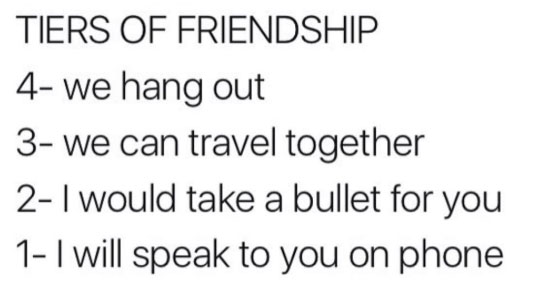 Tiers of friendship