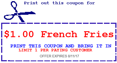 1 dollar French Fries coupon