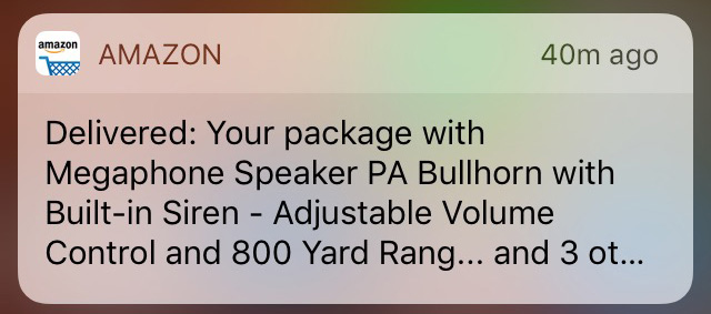 Amazon has delivered my Megaphone Speaker PA Bullhorn