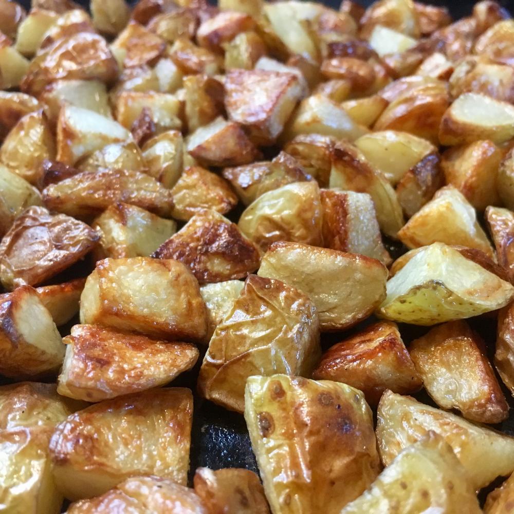 Baked Yukon potatoes