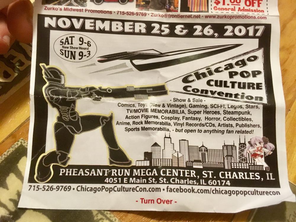 Chicago Pop Culture Convention flier