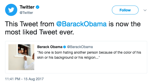This Tweet from BarackObama