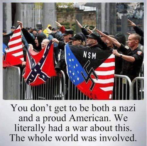 "You don't get to be both a nazi and a proud American"
