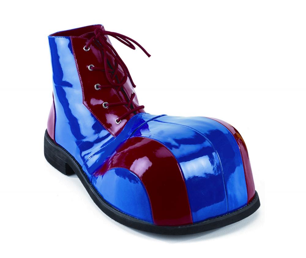 blue and red clown shoes