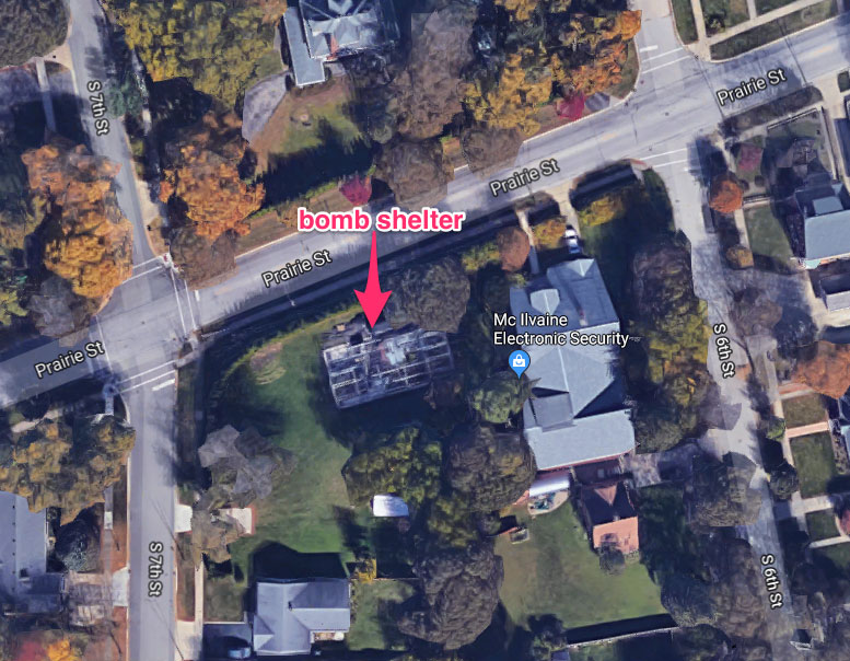 Cliff McIlvaine bomb shelter location