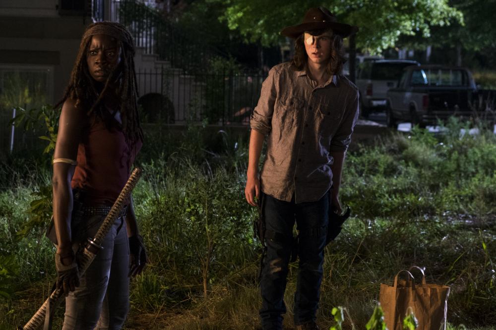 Michonne and Carl in The Walking Dead's How It's Gotta Be