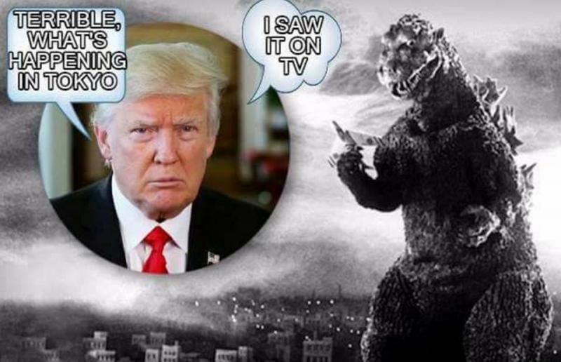 Trump saw Godzilla on TV
