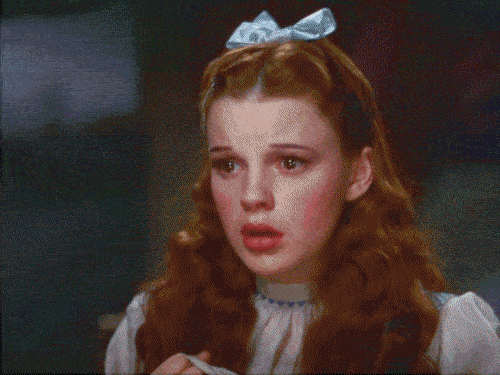 Dorothy blinking on the TV
