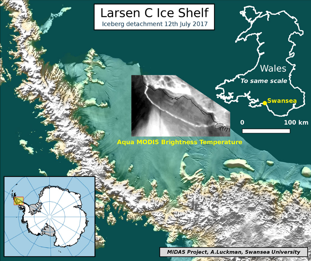 Biggest iceberg yet breaks from Antartica
