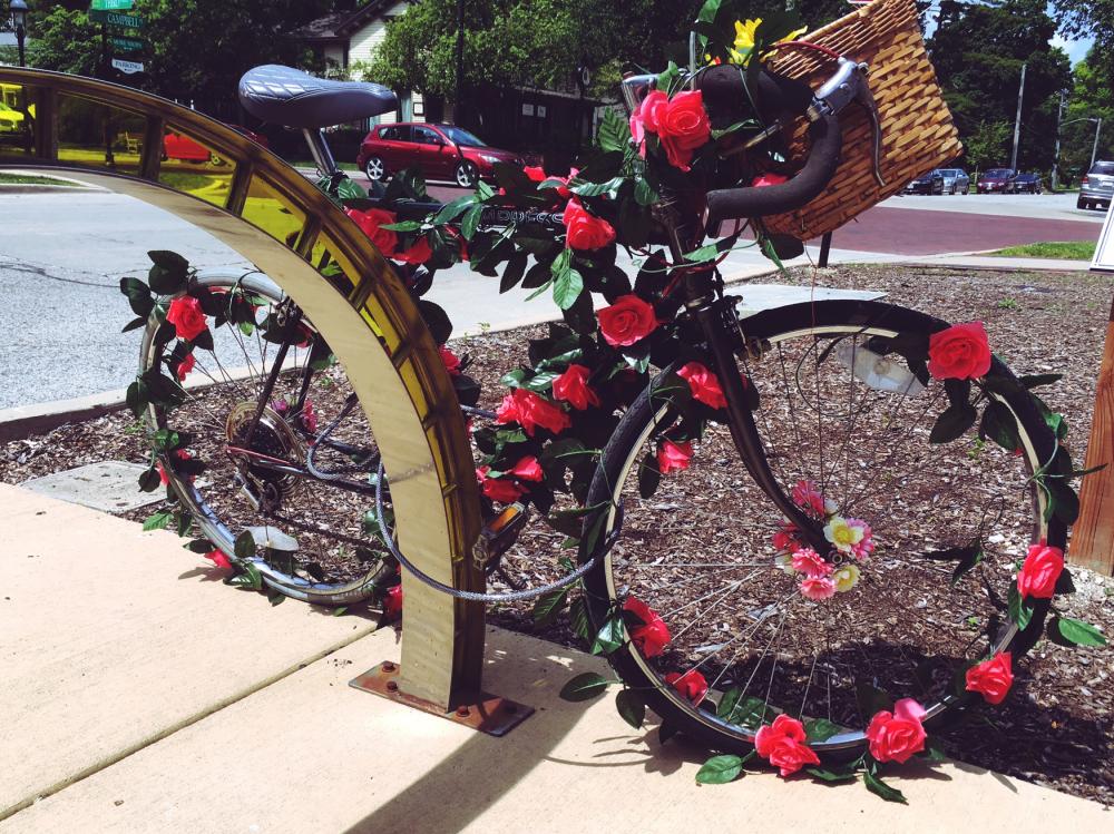 Bikes and flowers