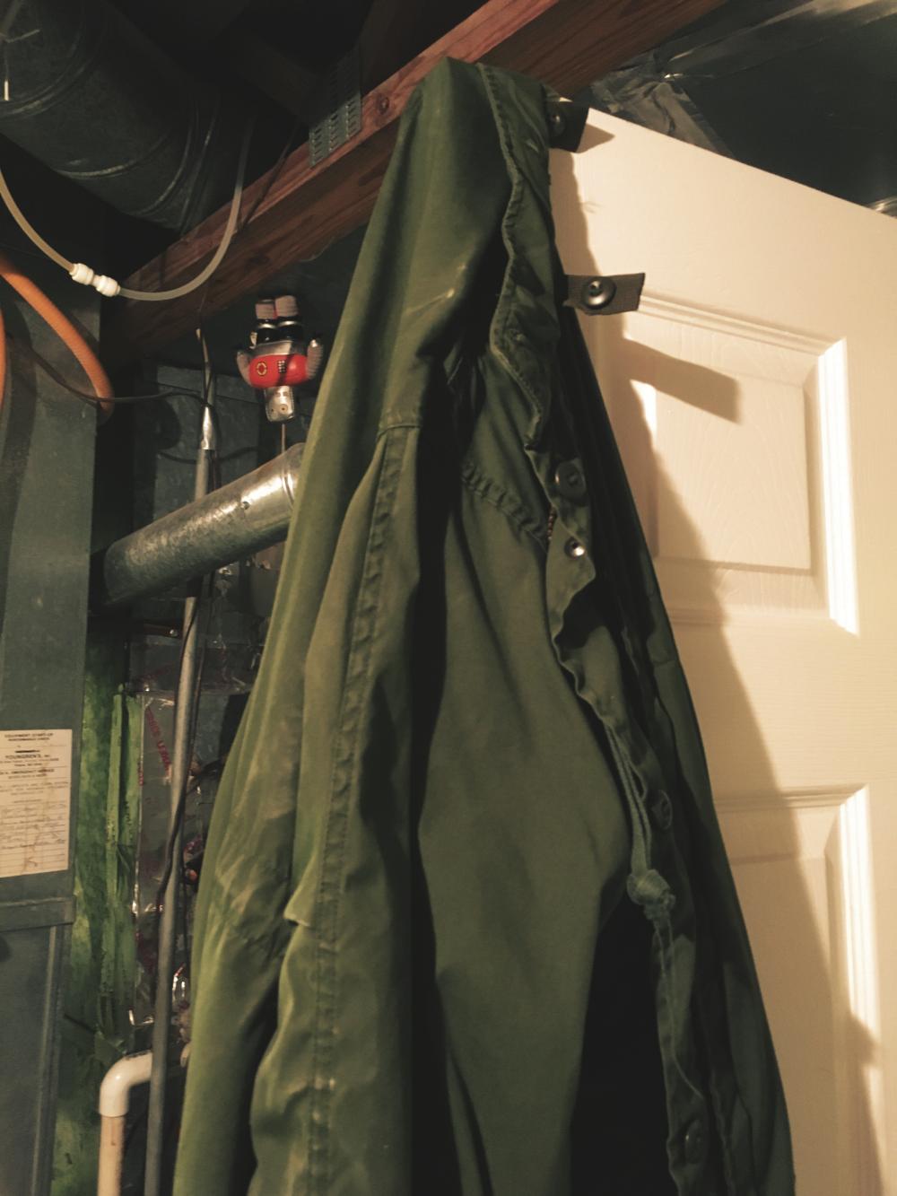 Green army trench coat