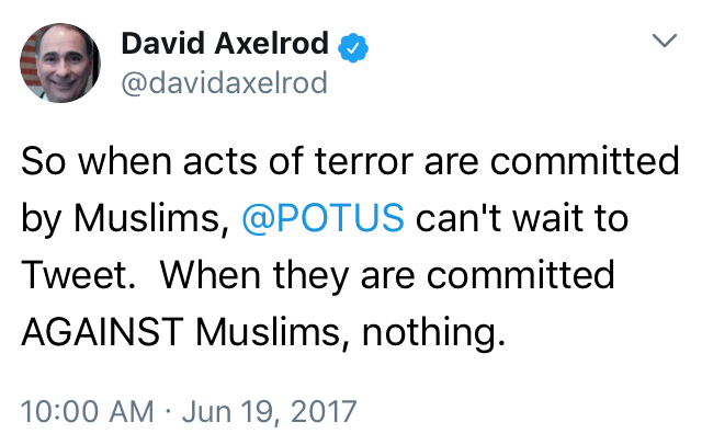So when acts of terror are committed by Muslims