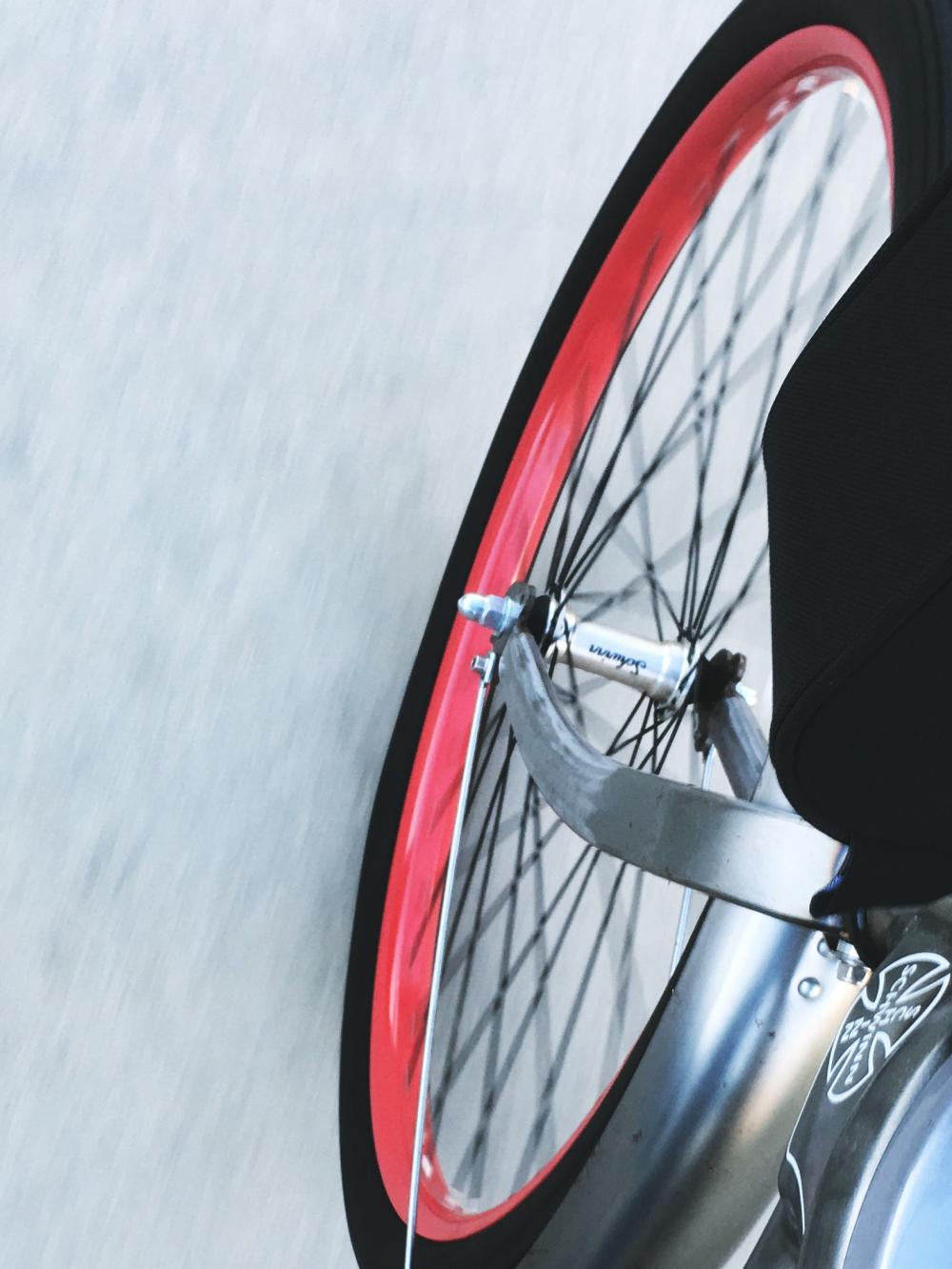 Spinning bike spokes