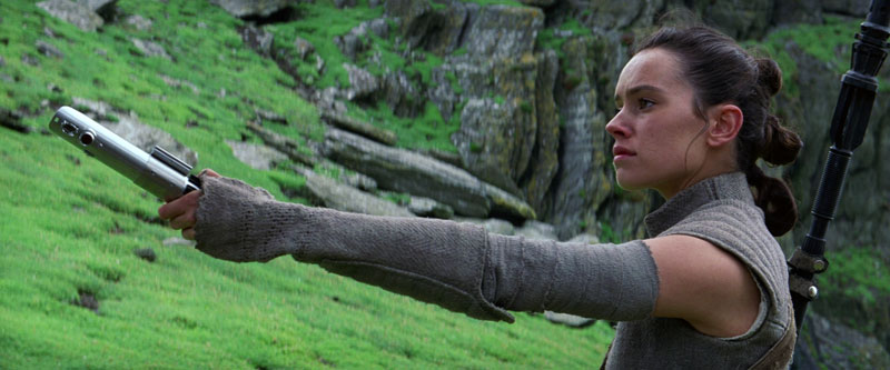 Rey returning Lukes lightsaber