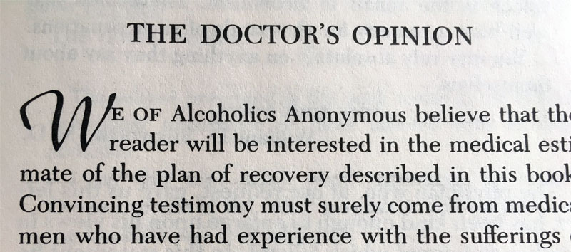 The Doctors Opinion chapter from Alcoholics Anonymous