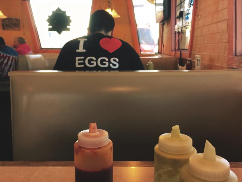 This guy loves eggs