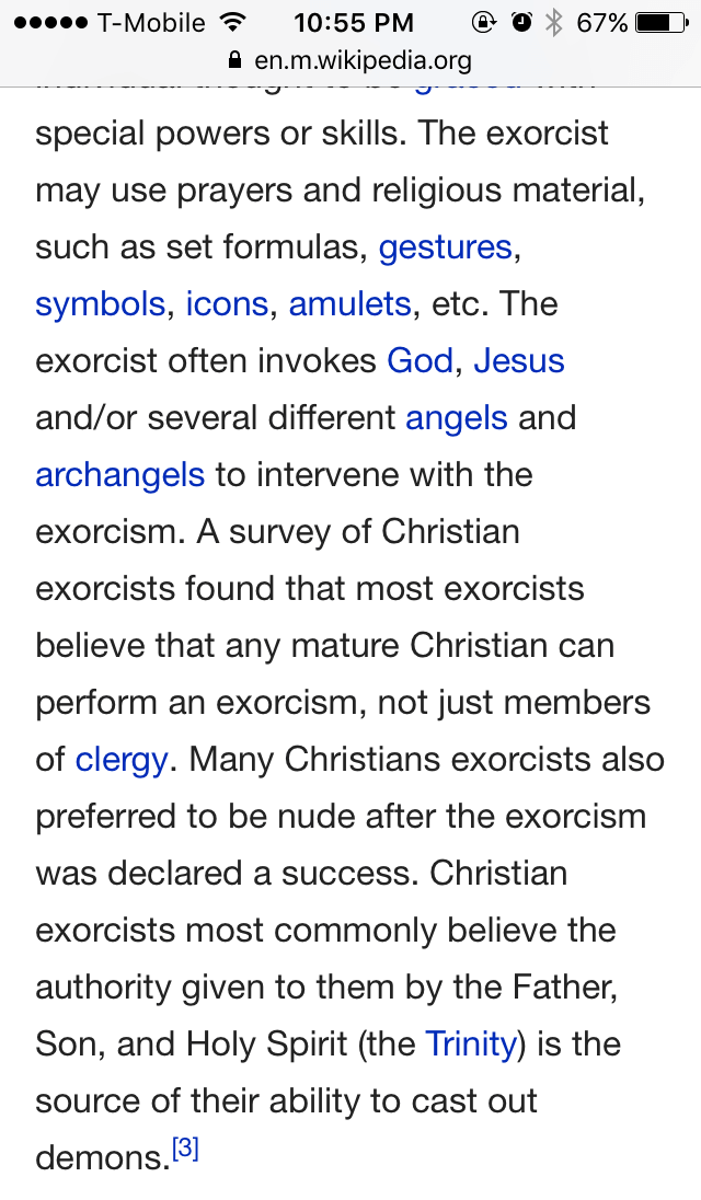 An exorcism scholar working for Wikipedia