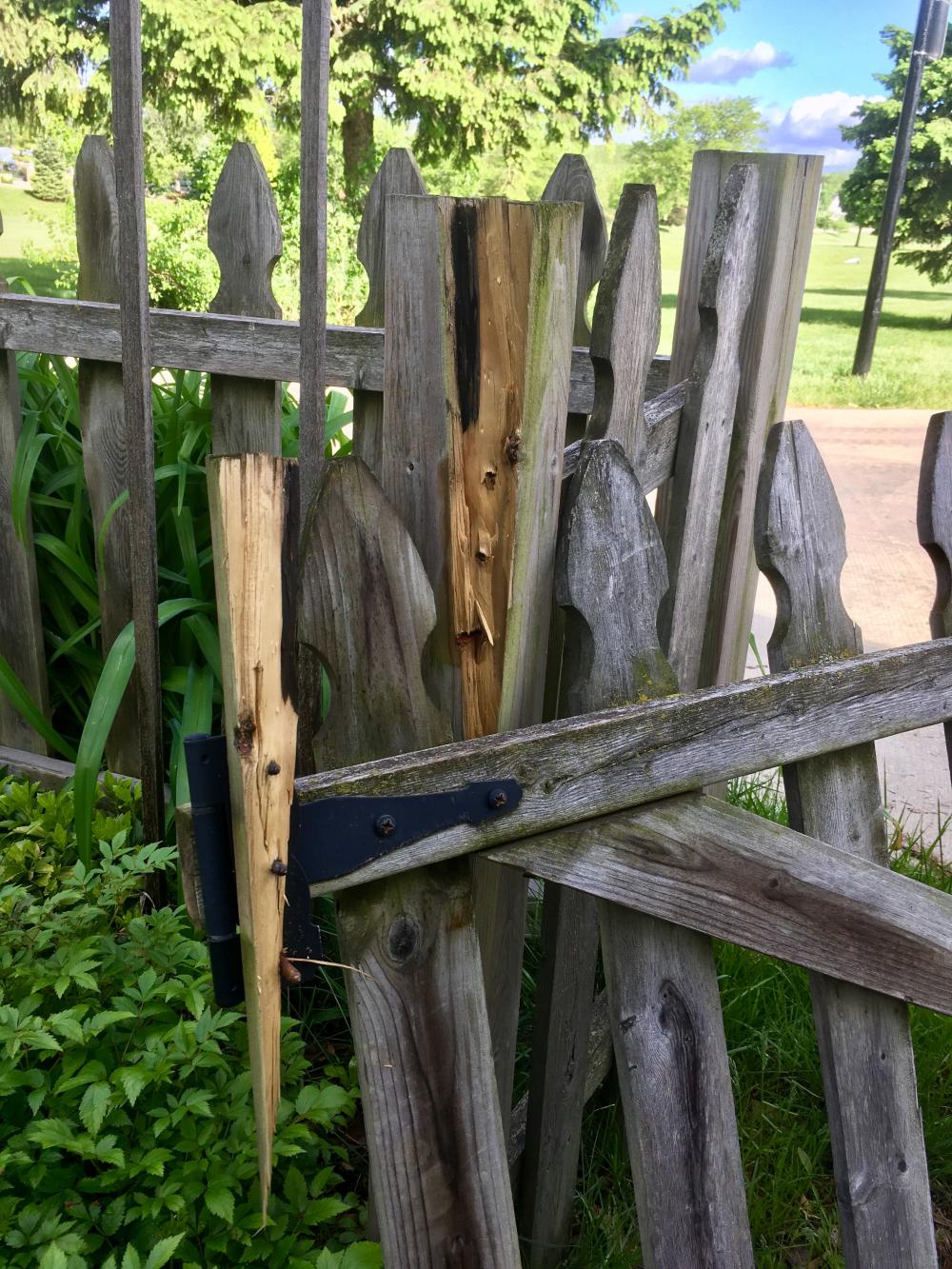 Back gate blown clean off