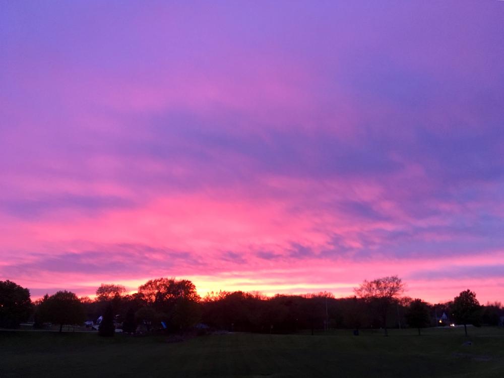 Happy purple vivid sunset