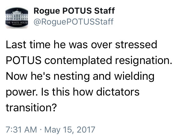 POTUS contemplated resignation