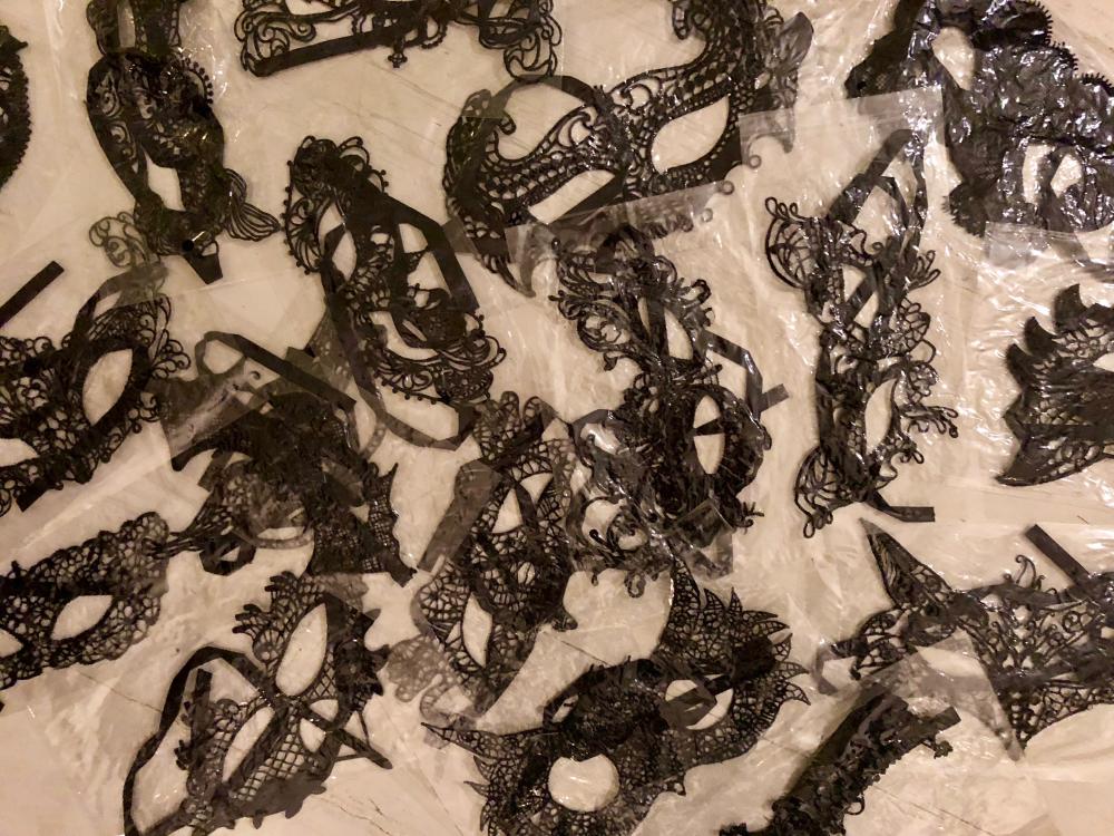 20 black lace, venetian style, masquerade ball masks