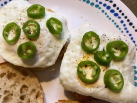 Egg sammies with banana peppers