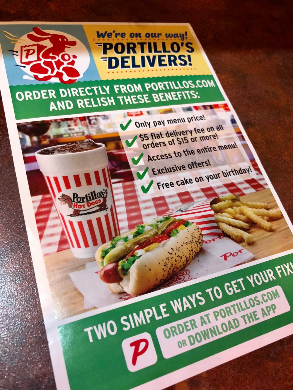 Portilos delivery flier