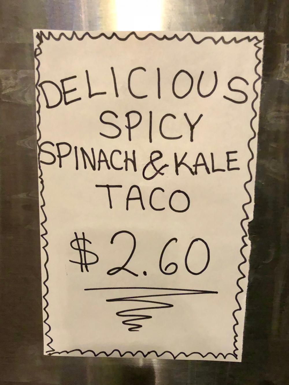 Spicy Spinach and Kale Taco