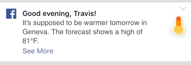 Facebook's evening thermometer