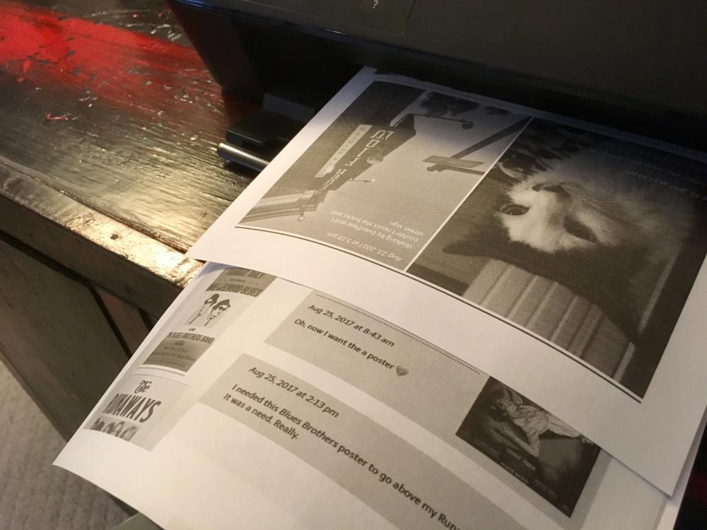 Printing the diaries for August 2017
