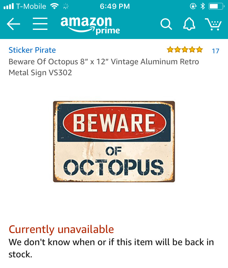Beware of Octopus - unavailable