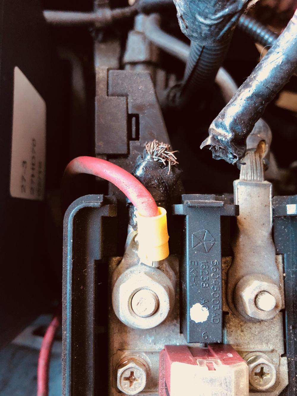 Broken fusebox wire