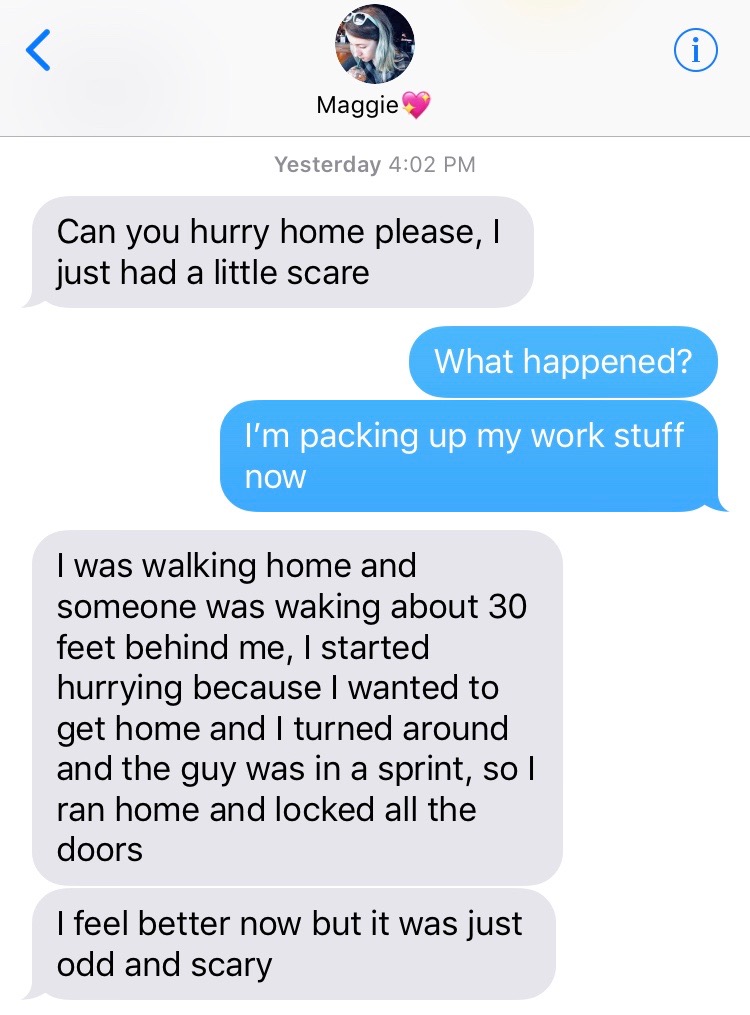 Maggie and the hurry home message