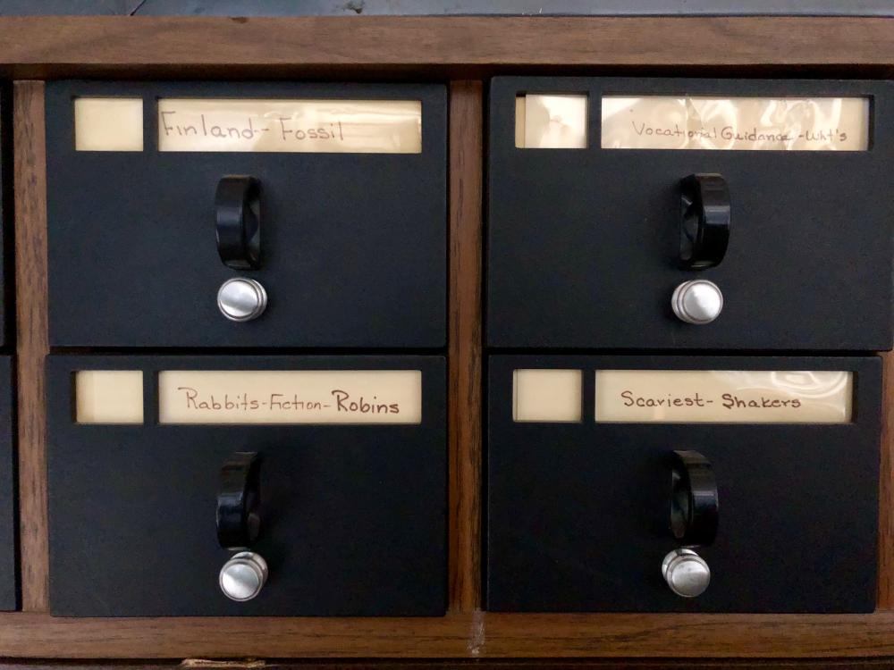 New card catalog drawers