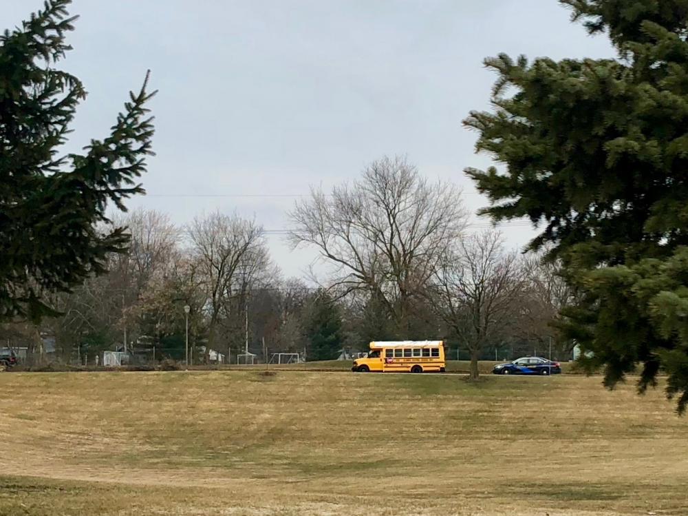 Short school bus pulled over