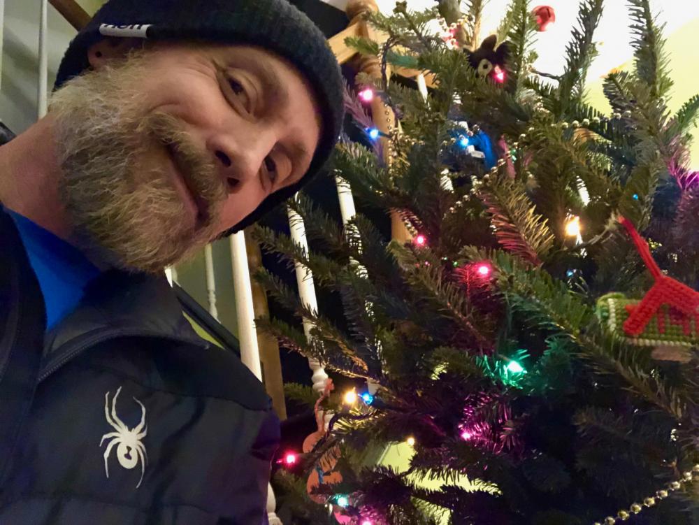 Me with Christmas tree 2