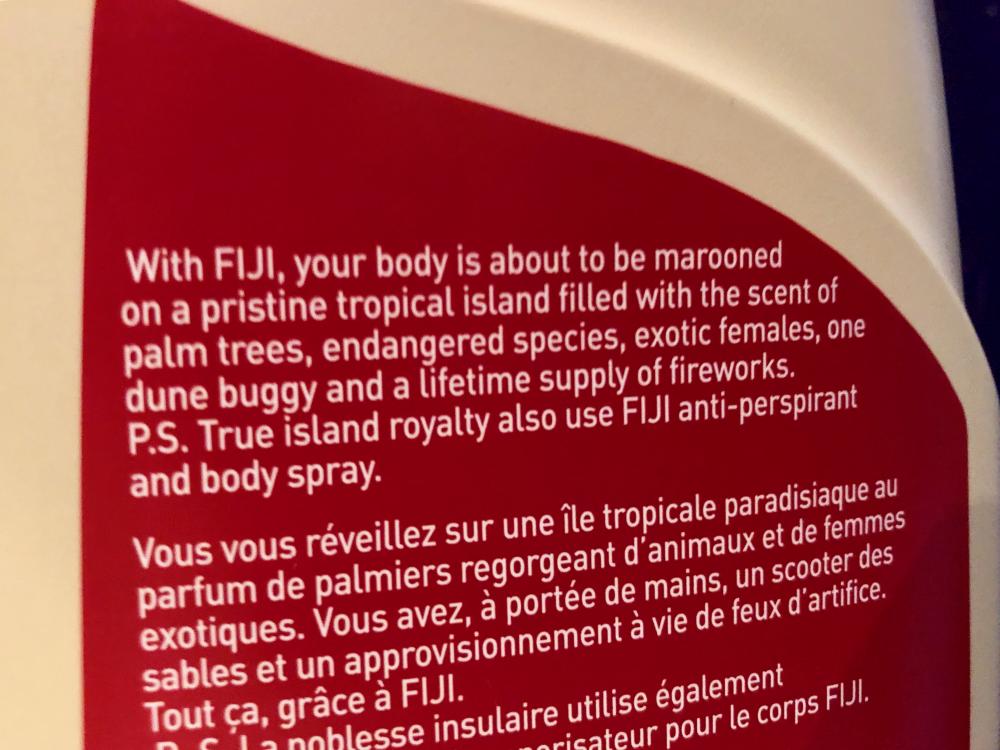 Old Spice Fiji body wash blurb
