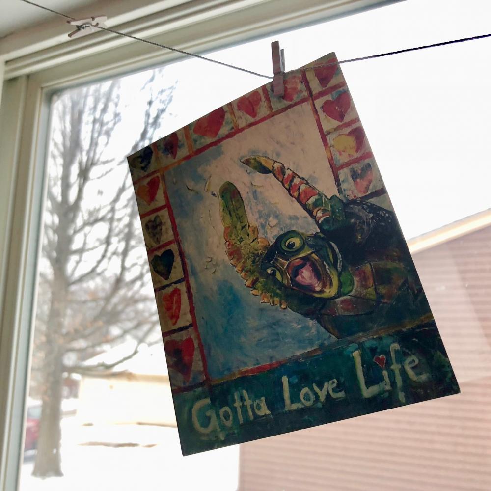 Gotta Love Life turtle postcard