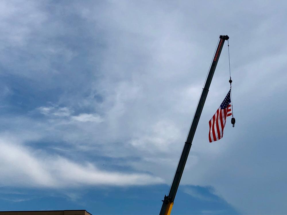 American Flag on Crane 1