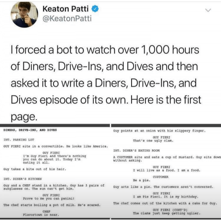 Diners Drive Ins and Dives bot episode