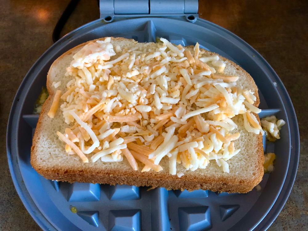 Grilled Cheese in the waffle iron 1