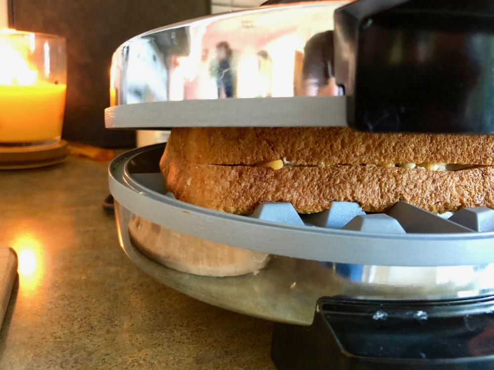 Grilled Cheese in the waffle iron 2
